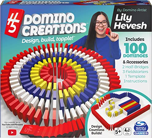 Spin Master Games H5 Domino Creations 100-Piece Set by Lily Hevesh, for Families and Kids Ages 5  (6059104)