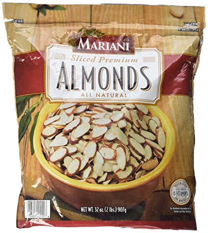 Mariani Sliced Premium Almonds All Natural, 2lbs (2 Packs)