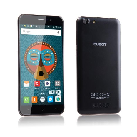 Cubot NOTE S 4150 mAh Big Battery 3G Unlocked Dual Sim Smartphone 5.5 Inch HD Quad Core 1.3 GHz Android 5.1 Lollipop OS Sim Free Smart Phone 2GB RAM 16GB ROM Dual Camera WIFI GPS Bluetooth(Black)