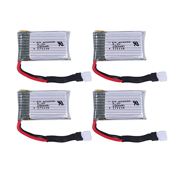 Holy Stone 3.7V 250mAh Lipo Battery 4pcs for RC Quadcopter Drone HS177