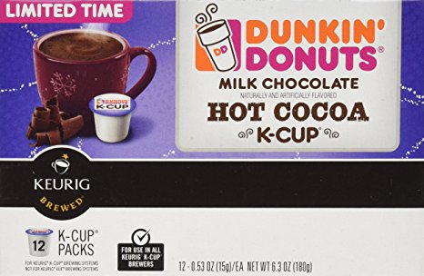 Dunkin Donuts Milk Chocolate Hot Cocoa K-cups - Cocoa for Keurig K-cup Brewers - 12 Count