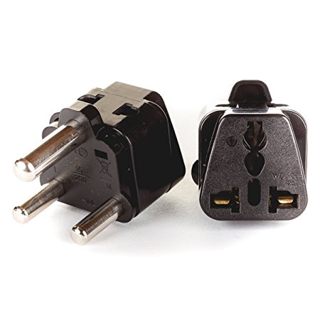 OREI 2 in 1 USA to South Africa Adapter Plug (Type M) - 4 Pack, Black