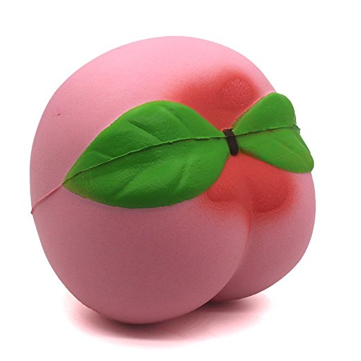 Trasfit 3.9” Jumbo Slow Rising Squishy Pink Peach, Kawaii Squishy Charms, Hand Pillow Toy, Stress Relief Toy