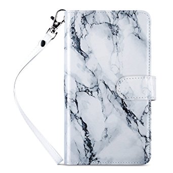 iPhone 8 Plus Case, iPhone 7 Plus Case, ULAK PU Leather iPhone 7 Plus/8 Plus Wallet Case with Credit Card Slots Magnetic Closure Cover for Apple iPhone 7 Plus/iPhone 8 Plus-Artistic Marble Pattern