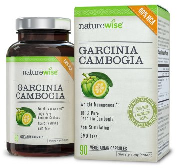 NatureWise Garcinia Cambogia Extract HCA Appetite Suppressant and Weight Loss Supplement, 90 Count