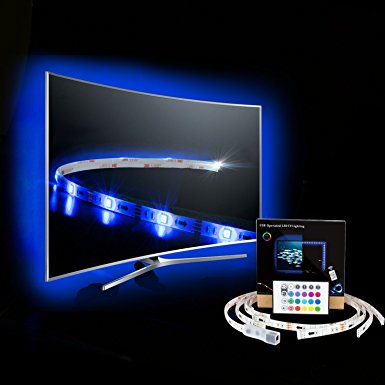 LED Light Strips,Maylit(tm) RGB LED Strip USB TV Light Strip LED TV Lights For 32" to 47" IN HDTV with Remote.LED Strip Light(32''-47''four side)