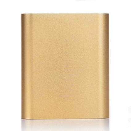 Halffle Power Bank 10400 mAh Mini Portable Charger Aluminum Alloy General USB External Battery High-Speed Charging Technology Power Bank for iPhone, Samsung Galaxy and More (Gold)