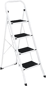 ZENY 4 Step Ladder, Folding Step Stool with Wide Anti-Slip Pedal, 330lbs Sturdy Steel Ladder for Adults, Portable Steel Step Stool for Home Kitchen Office