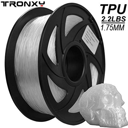 Flexible TPU 3D Printers Filament, 1.75mm,Color is Clear, Accuracy  /- 0.05mm, Net Weight 1KG(2.2LB),Transparent TPU