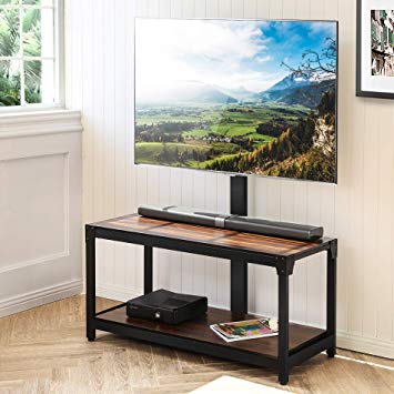 FITUEYES Floor TV Stand with Swivel Mount and Height Adjustable Flat Curved Screen TV for 32 50 55 65 inch Vizio/Sumsung/Sony Tvs Max VESA 400x600 TW208001MB