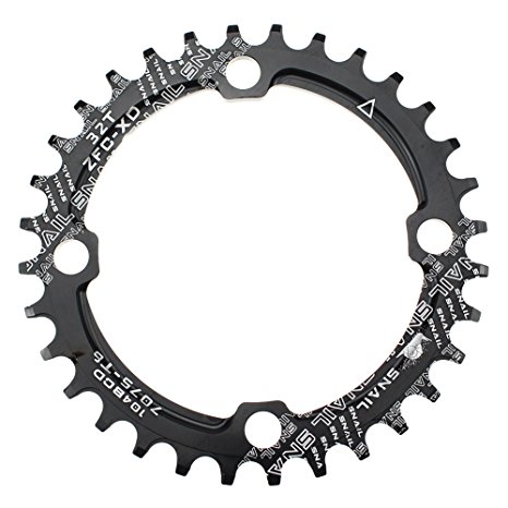 Narrow Wide Chainring 104BCD 32T 34T 36T 38T CYSKY Bike Single Chainring for 9 10 11 Speed, Perfect for Most Bicycle Road Bike Mountain Bike BMX MTB Fixie Track Fixed-Gear Bicycle (Round, Black)