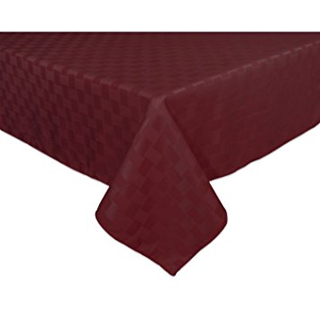 Bardwil Reflections Spill Proof  52" X 52" Square Tablecloth, Merlot