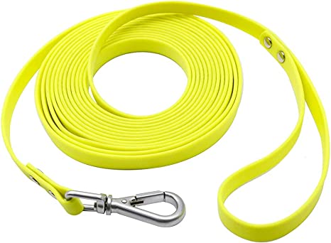 Nimble Waterproof Dog Leash Lead Durable Training Rope Outdoor Long Leash 5ft 10ft 13ft 16ft 30ft 50ft Great for Training, Beach, Yard, Play, Camping (10 Feet, Bright Yellow)