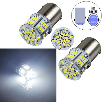 Bulbeats 800 Lumens 2pcs 54-BX Chipsets 1157 2057 2357 7528 1016 1334 BAY15D LED Bulbs with Projector Interior RV Camper Brake tail light Xenon White 6000K