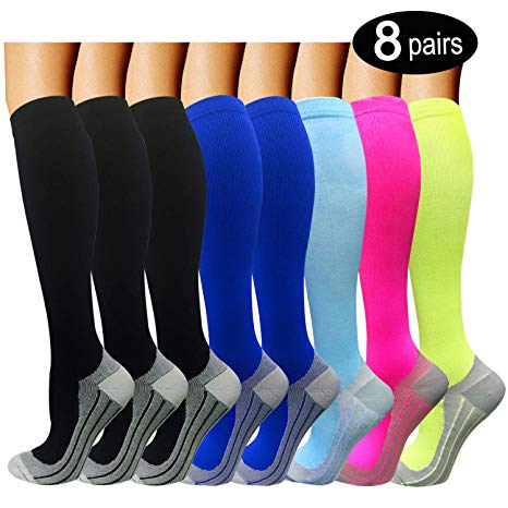 ACTINPUT Compression Socks Women & Men 15-20mmHg - Best Medical,Nursing,Hiking,Travel & Flight Socks-Running & Fitness