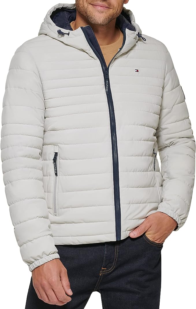 Tommy Hilfiger Men's Stretch Poly Hooded Packable Jacket