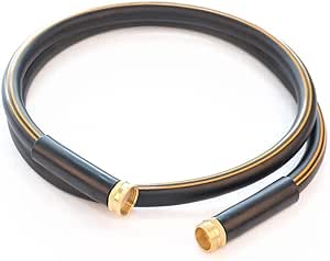 Atlantic Heavy Duty Garden Hose 5/8 Inch x 6 Foot Black Color, Short Connection Leader Hose 6' with Solid Brass Connectors (6FT)