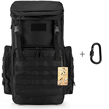 70-85L Large Capacity Tactical Travel Backpack MOLLE Hiking Rucksack Outdoor Travel Bag for Travelling Trekking Camping Hiking Hunting & Sports Events