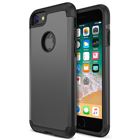 iPhone 8 Case, Trianium Protanium Apple iPhone 8 Case (2017) with Heavy Duty Protection / Shock Absorption / Dual Layer TPU   Rigid Back Armor / Scratch Resistant / Reinforced Corner Frame - Gunmetal