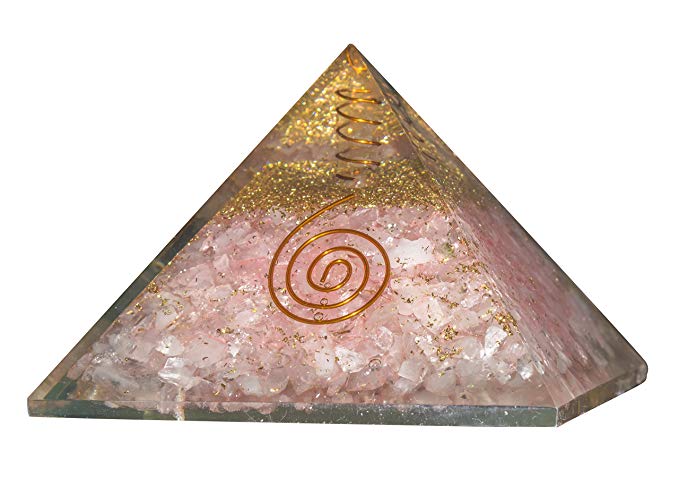 Rose Quartz Orgonite Pyramid Chakra Balancing Reiki Healing & Aura Cleansing Crystal Size - 2.5-3 Inch