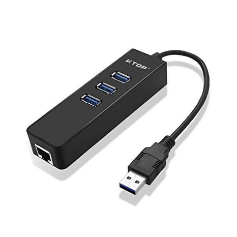 USB 3.0 to Gigabit Ethernet Network Adapter with Usb3.0 3 Port Hub For Windows 10, Mac OS 10.10.x, Linux - KF010CA