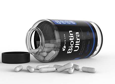 Biotin Ultra – 10,000 mcg Pills for Hair, Skin, & Nail Growth – Maximum Strength B Vitamins - High Potency 10000 mcg Vitamin H – Better than 5000 mcg, Shampoo & Gummies