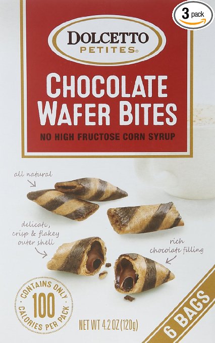 Dolcetto Petites Chocolate Wafer Bites - Pack of 3, 4.2 Oz. Ea.