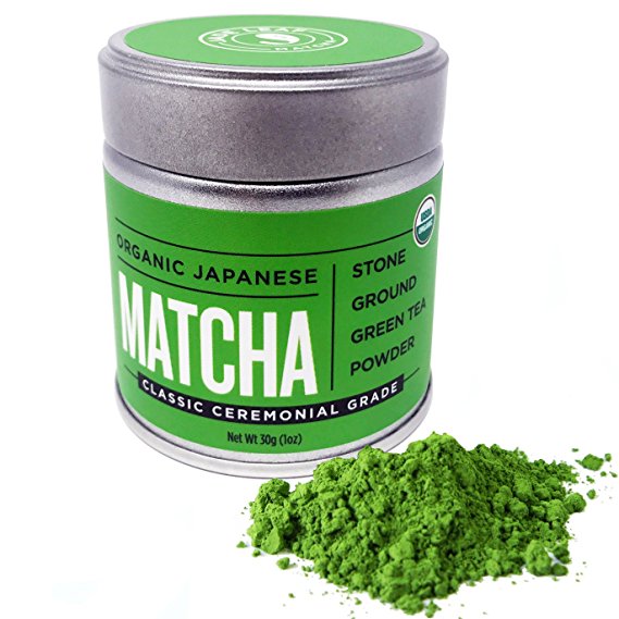 Jade Leaf Matcha Green Tea Powder - USDA Organic - Ceremonial Grade (For Sipping as Tea) - Authentic Japanese Origin - Antioxidants, Energy [30g Tin]
