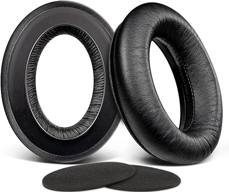 SOULWIT Almohadillas de Piel de Cordero de Repuesto para Sennheiser HD650, HD660 S, HD600, HD6XX, HD58X, HD580, HD565, HD545, HD535 Auriculares,con Espuma de Aislamiento de Ruido, Espesor añadido