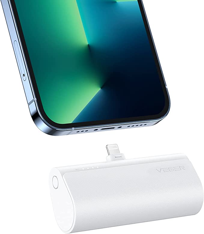 VEGER Mini Portable Charger for iPhone, 5000mAh 20W PD Fast Charging Battery Pack, Cordless Portable External Backup Charger for iPhone 13, 12, 11, 8, 7, XR, XS Max, Pro Max, AirPods