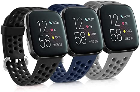 Vancle Silicone Bands Compatible for Fitbit Versa/Versa 2 / Versa Lite/Versa SE, Soft Silicone Sport Band Strap for Fitbit Versa Smart Watch Women Men Small Large