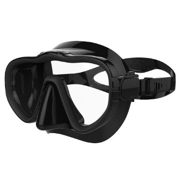 Adult Snorkel  Scuba Mask with Silicone Skirt and Strap  No-leak Design Offers Premium Quality and Customizable Fit  Black