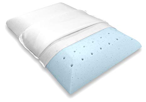 Bluewave Bedding Ultra Slim Gel-Infused Memory Foam Pillow, Ventilated, Hypoallergenic Thin and Flat Pillow (King)