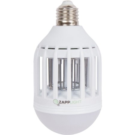 Zapplight LED Insect Killer Light Bulb with a Electric Bug Zapper Built in Insect Trap Mosquito Killer Fits in 110v Light Bulb Socket ECO Friendly Safe Clean Affordable