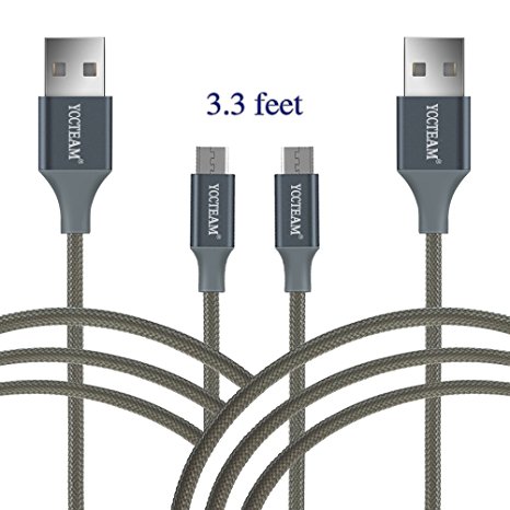 Micro USB Cable Android,(Gray, 3.3ft,2 pack) USB to Micro USB Cables High Speed USB2.0 Sync and Charging Cables for Samsung, HTC, Motorola, Nokia, Kindle, MP3, Tablet and more