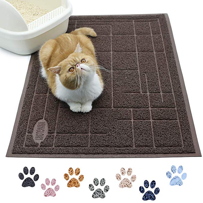 Vivaglory Durable Cat Litter Mats, Large Size (35"×23") and Phthalate Free, Keep Kitty Litter Mess Under Control, Soft on Paws, Easy to Clean