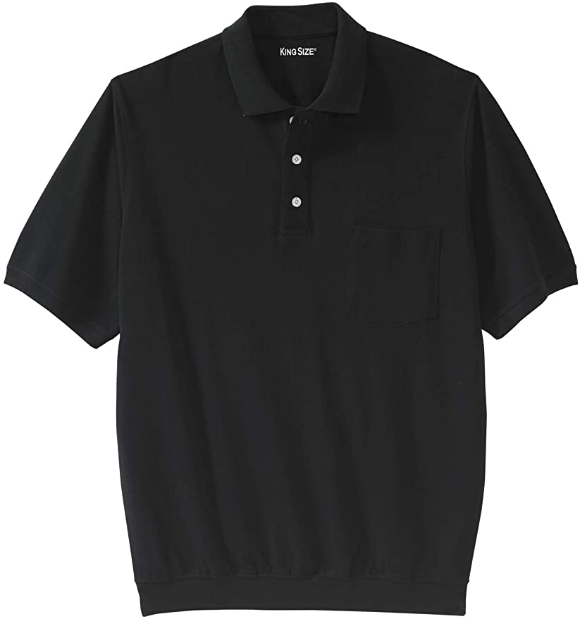 KingSize Men's Big & Tall Banded Bottom Pocket Piqué Polo Shirt