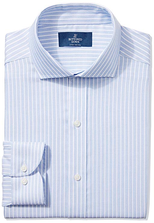 BUTTONED DOWN Men's Slim Fit Non-Iron Dress Shirt (Discontinued Patterns)