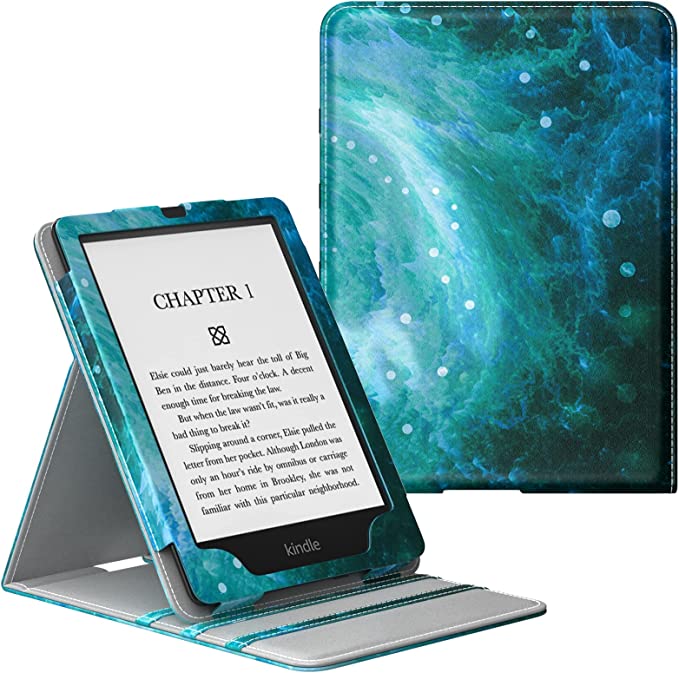 MoKo Case for 6.8" Kindle Paperwhite (11th Generation-2021) and Kindle Paperwhite Signature Edition, Premium Vertical Flip Cover with Auto Wake/Sleep for Kindle Paperwhite 2021, Swirl