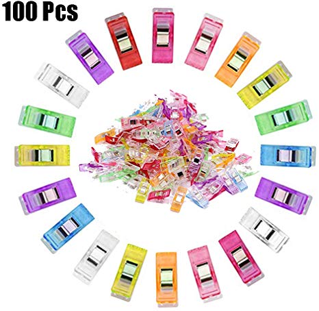 100PCS Colorful Craft Sewing Clips for Quilting,Multipurpose Sewing Accessories Sewing Clips Wonder Clips