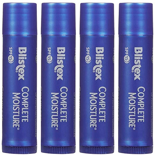 Blistex Complete Moisture Lip Balm SPF 15 Sunscreen, 4 pack