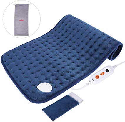 Arealer Heating Pad Fasting Heating 6 Temperature Settings Washable Auto Shut-Off Therapy with Storage Bag 12" x 24"