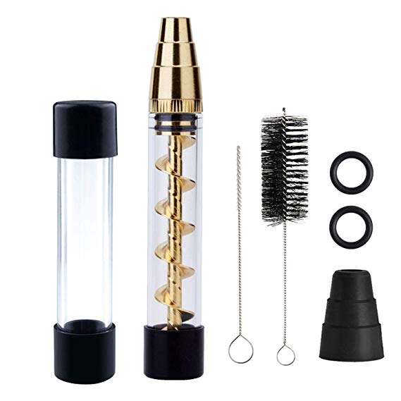 Glass Tube Kit with 2 x Glass bottle 4 x O-Rings 2 x Rubber Caps 2 x Cleaning Brush 1 x Packing Box(Delivery Time:3-5 days) (Gold)