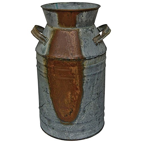 CWI Gifts Milk Can, Galvanized Finish - Country Rustic Primitive Jug Vase by H.S., 10-3/4" L