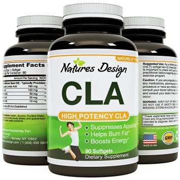 Pure And Natural Conjugated Linoleic Acid Weight Loss Pills - CLA Supplement - Lower Cholesterol & Triglycerides - Burn Belly Fat - Weight Loss Pills For Women   Men - Metabolism Boosters