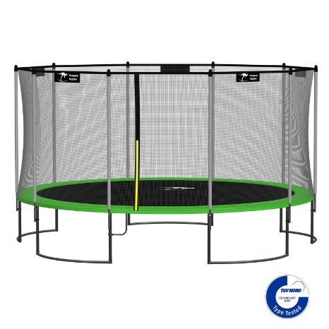 Kangaroo Hoppers 15-Feet Round Trampoline with Safety Net Enclosure and Spring Pad (Bonus L-Shaped Ladder Included)