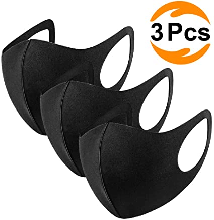 Unisex 3pcs Anti Pollution Dust Mask 3D Face Mouth Mask Washable and Reusable Mask for Cycling Camping