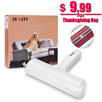 ZEXETT Pet Hair Remover Roller, Reusable Dog & Cat Fur and Lint Remover Brush with Self-Cleaning System, Lightweigh, Perfect for Furniture, Carpets and Clothing