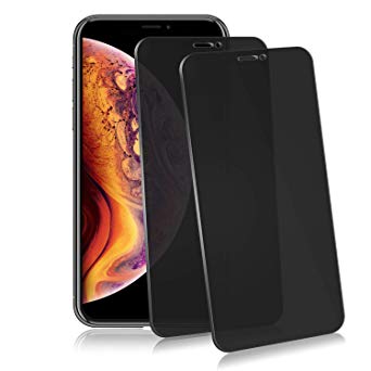 Compatible with iPhone Xs Max Screen Protector(2-Pack), Insten [Privacy Anti Spy] Tempered Glass Film w/Installation Tray 9H Hardness/Case Firendly/HD Clarity/Touch Accurate for iPhone Xs Max 6.5"