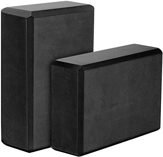 MoKo Thin Yoga Blocks 2 Pack, 9" x 6" x 3" High Density EVA Foam Yoga Block Exercise Bricks, Eco Friendly & Lightweight, Increase Flexibility & Balance, Great for Stretching & Holding Poses